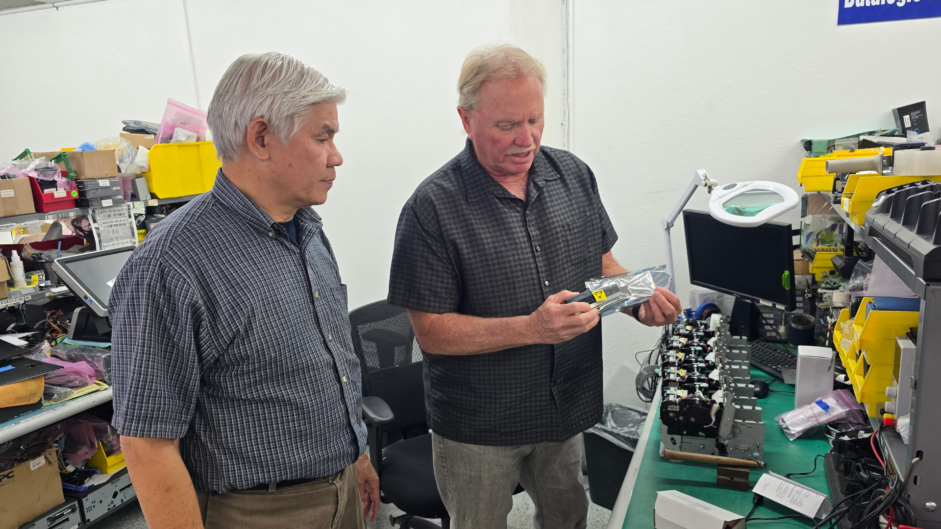 Blair McKay in IT repair shop